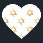 Pegatina En Forma De Corazón Estrella de David<br><div class="desc">Estrella de David - Disponible en azul u oro. Puede agregar sus propias palabras,  imágenes y/o cambiar el color de fondo utilizando las excelentes herramientas de personalización de Zazzle. Esta imagen está disponible en docenas de otros productos también.</div>