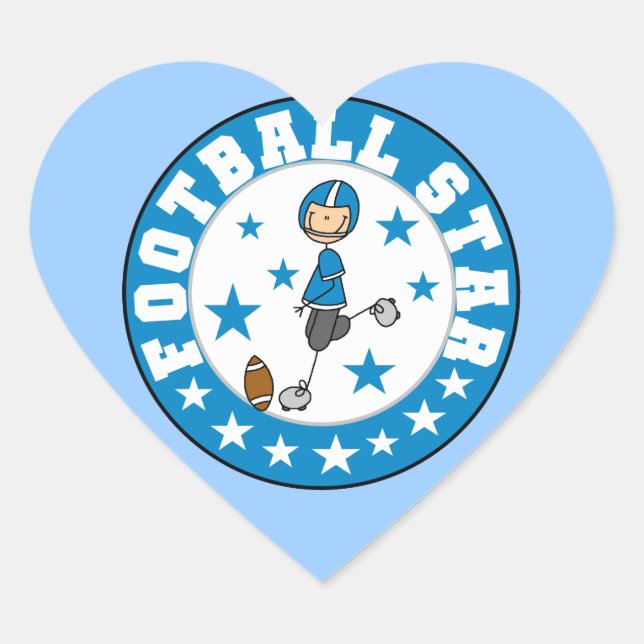 Pegatina En Forma De Corazón Estrella de Fútbol (Anverso)