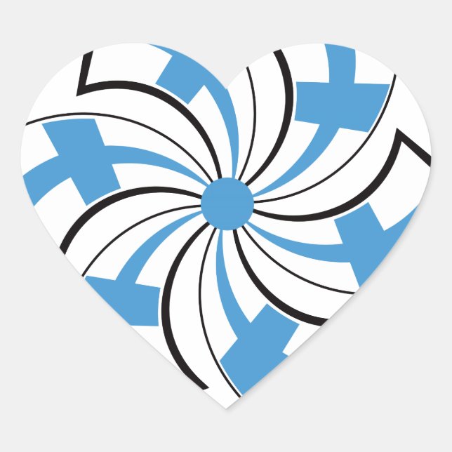 Pegatina En Forma De Corazón Estrella Finlandesa (Anverso)