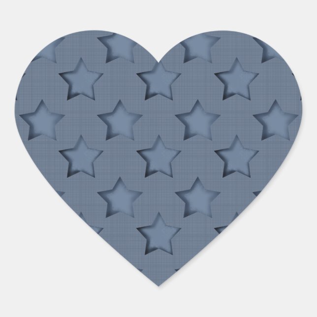Pegatina En Forma De Corazón Estrellas azules (Anverso)