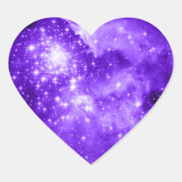 Pegatina En Forma De Corazón Estrellas púrpuras