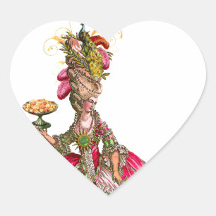 Pegatina En Forma De Corazón Etiquetas de Pegatinas Marie Antoinette y Peacock