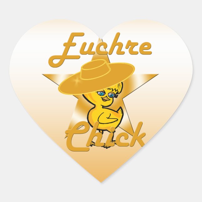 Pegatina En Forma De Corazón Euchre Chick #10 (Anverso)