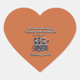 Pegatina En Forma De Corazón Excediendo límites. Personas con discapacidad