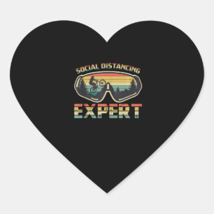 Pegatina En Forma De Corazón Experto en distanciamiento social de la bicicleta 