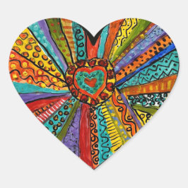 Pegatina En Forma De Corazón explosión de corazón brillante y colorido  sticker
