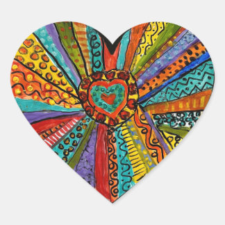 Pegatina En Forma De Corazón explosión de corazón caprichosa y colorida  sticke