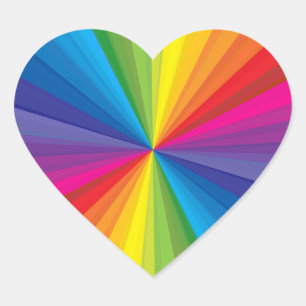 Pegatina En Forma De Corazón Explosión del arco iris