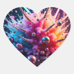 Pegatina En Forma De Corazón Explosiones caóticas