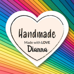 Pegatina En Forma De Corazón Fabricado a mano con amor! Regalo personalizado