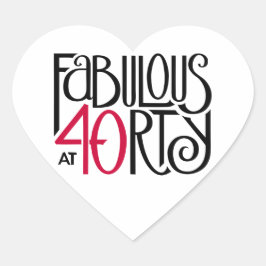 Pegatina En Forma De Corazón Fabuloso con 40 rojos