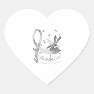 Pegatina En Forma De Corazón Faith Hope Love Melanoma Awareness Dragonfly