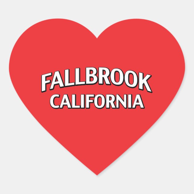 Pegatina En Forma De Corazón Fallbrook California (Anverso)