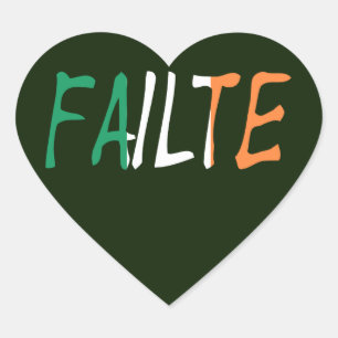 Pegatina En Forma De Corazón Fallo superpuesto en el stkcnt de la bandera irlan