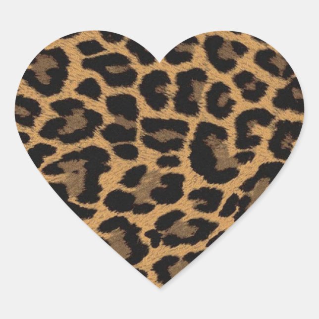 Pegatina En Forma De Corazón falso estampado leopardo (Anverso)