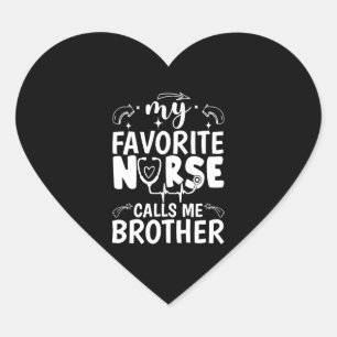Pegatina En Forma De Corazón Famosa enfermera hermano mi enfermera favorita me 