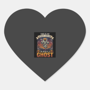 Pegatina En Forma De Corazón Fantasma de disfraz humano Cabeza de calabaza Ceme