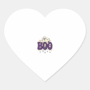Pegatina En Forma De Corazón Fantasma de Halloween Boo Araña Divertida Vintage_
