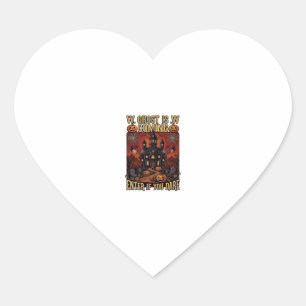 Pegatina En Forma De Corazón Fantasma viene Casa Embrujada de Halloween Calabaz