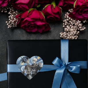 Pegatina En Forma De Corazón Favor de boda Esqueleto Van Gogh Hasta la Muerte