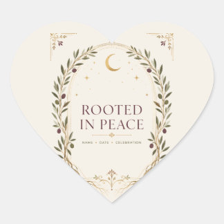 Pegatina En Forma De Corazón Favor de boda personalizado Rooted Romance Ciruela