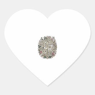 Pegatina En Forma De Corazón Fe sobre Miedo Mariposa Floral Vintage