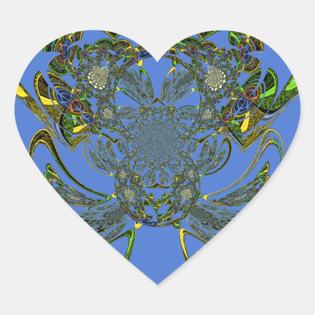 Pegatina En Forma De Corazón Feather Fish (Anverso)