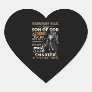 Pegatina En Forma De Corazón Febrero Hombre, Soy Un Hijo De Dios Más Fuerte Que