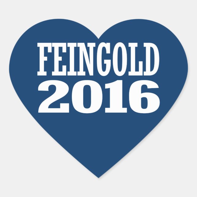Pegatina En Forma De Corazón Feingold - Russ Feingold 2016 (Anverso)