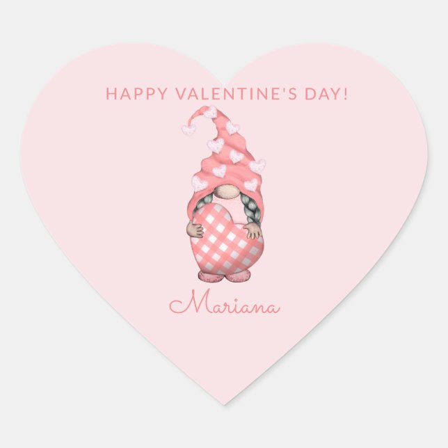 Pegatina En Forma De Corazón Felices fiestas de San Valentín (Anverso)