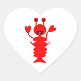 Pegatina En Forma De Corazón Felices Lobster