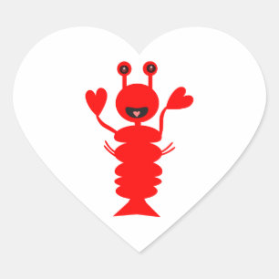 Pegatina En Forma De Corazón Felices Lobster