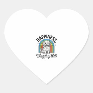 Pegatina En Forma De Corazón Felicidad es un diseño de amante de perros con col