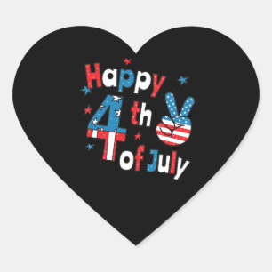 Pegatina En Forma De Corazón Feliz 4 de julio, Día de la Independencia