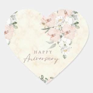 Pegatina En Forma De Corazón feliz aniversario