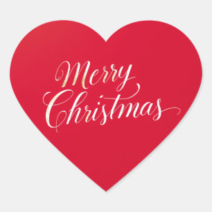 Pegatina En Forma De Corazón Feliz Año Nuevo Feliz Navidad Temporada de Vacacio