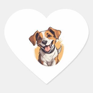 Pegatina En Forma De Corazón Feliz cachorro sonriente Classic T-Shirt