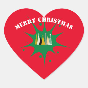 Pegatina En Forma De Corazón Feliz Corazón de Navidad