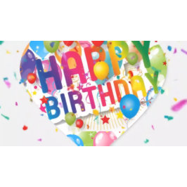 Pegatina En Forma De Corazón Feliz cumpleaños