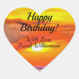 Pegatina En Forma De Corazón Feliz cumpleaños 2443
