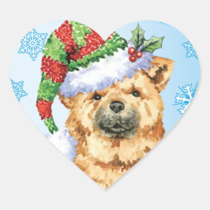 Pegatina En Forma De Corazón Feliz cumpleaños Chow Chow