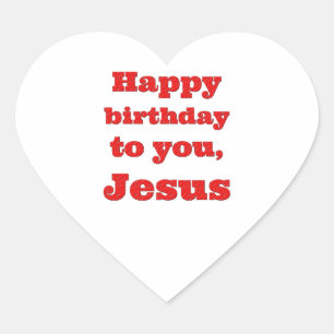 Pegatina En Forma De Corazón Feliz cumpleaños, Jesús, regalo de Navidades
