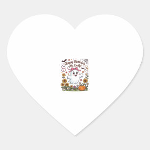 Pegatina En Forma De Corazón Feliz Cumpleaños Sra Emily Halloween Fantasma Cala