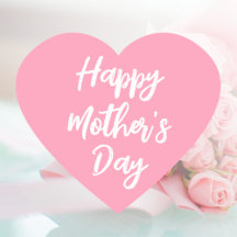 Feliz Día de la Madre Mamá Cute de amor rosa
