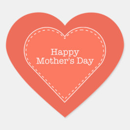 Pegatina En Forma De Corazón Feliz Día de la Madre Naranja Pegatina del corazón