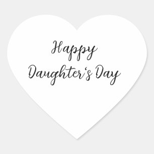 Pegatina En Forma De Corazón Feliz día de las hijas si.ple texto mínimo añadir 