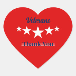 Pegatina En Forma De Corazón Feliz Día de los Veteranos