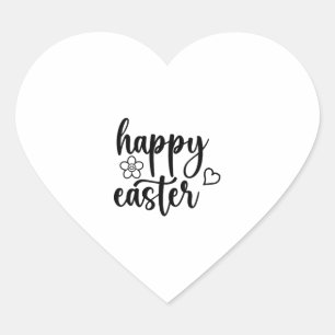 Pegatina En Forma De Corazón Feliz Día de Pascua Graciosa Camiseta divertida de