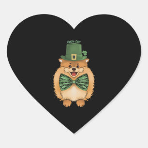 Pegatina En Forma De Corazón Feliz Día de Patrick - Perro lindo