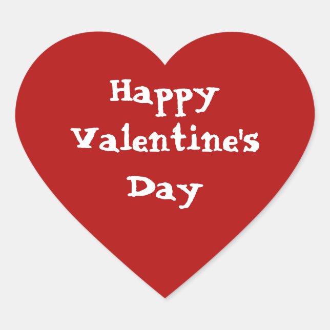 Pegatina En Forma De Corazón "Feliz Día de San Valentín, (Anverso)